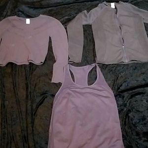 Fabletics compression tank, shirt, & jacket